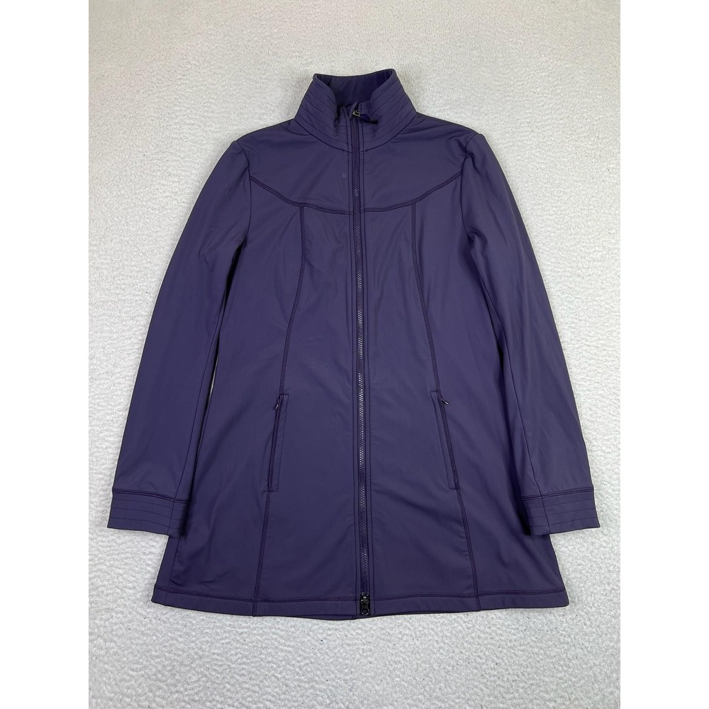 prAna Womens Medium Purple Softshell‎ Fleece Lined Long Jacket Full Zip Coat